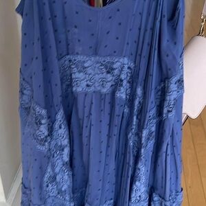 Free People Navy Lace Blouse